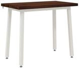 vidaXL Esstisch 110 x 55 x 75 cm Massivholz Dunkelbraun und Wei&szlig; (1-St)