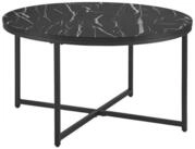en.casa Couchtisch, Uppvidinge Sideboard 45x80cm Marmor/Schwarz