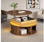 REDOM Couchtisch 75x52x75 cm h&ouml;henverstellbar mit LED (Packung, 1-St., mit zwei