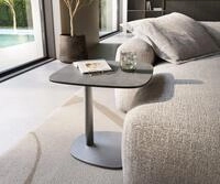 DELIFE Couchtisch Edge, Boot 50x50 cm Keramik Beton Grau Eleny Edelstahl...