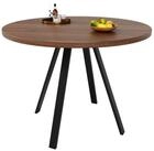 LuxusKollektion Esstisch Esstisch rund 80 cm H75 cm Walnuss schwarze Metallbeine