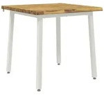 vidaXL Esstisch 60 x 55 x 75 cm Massivholz Wei&szlig; Rechtwinklig (1-St) wei&szlig;