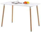 LuxusKollektion Esstisch Esstisch rechteckig Buchenholz MDF Holzbein 4 St&uuml;hle...