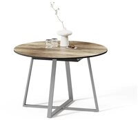 Livinity&reg; Esstisch Firenze, Eiche rustikal/Grau, 120 x 120 cm ausziehbar (1-St)