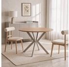 WFL GROUP Esstisch Valio runder Ausziehtisch f&uuml;r Esszimmer mit Metallbeinen in