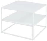 en.casa Couchtisch, &raquo;Solund&laquo; Beistelltisch mit Ablage 60x60x45 cm Wei&szlig;, matt