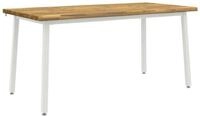vidaXL Esstisch Live Edge Esstisch 160 x 70 x 75 cm Massivholz Wei&szlig; (1-St)