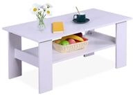 relaxdays Couchtisch mit unterer Ablage (1-St), wei&szlig;