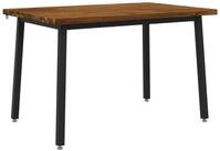 vidaXL Esstisch 120 x 80 x 75 cm Massivholz Nat&uuml;rlich und Schwarz (1-St)