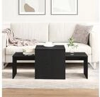 vidaXL Couchtisch vidaXL Satztische Schwarz Eichen-Optik 100 x 48 x 40 cm