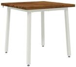 vidaXL Esstisch 70 x 70 x 75 cm Massivholz Nat&uuml;rlich und Wei&szlig; (1-St)