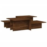 vidaXL Ablagetisch, Couchtische 2 Stk. Braun Eichen-Optik Holzwerkstoff