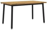 vidaXL Esstisch 140 x 80 x 75 cm Massivholz Wei&szlig; und Schwarz (1-St)