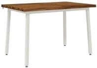 vidaXL Esstisch 120 x 80 x 75 cm Massivholz Nat&uuml;rlich und Wei&szlig; (1-St)