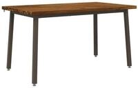 vidaXL Esstisch 140 x 80 x 75 cm Massivholz Natur und Kaffee (1-St)