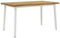 vidaXL Esstisch 140 x 80 x 75 cm Massivholz Wei&szlig; Rechtwinklig (1-St)