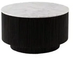 Massivmoebel24 Couchtisch BARCELONA Mango Massivholz schwarz / wei&szlig; (Massivholz