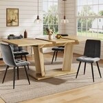 OKWISH Esstisch Ausziehbarer Esstisch Naturbraun, Massivholz-Optik, stabiler...