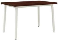 vidaXL Esstisch 110 x 55 x 75 cm Massivholz Dunkelbraun und Wei&szlig; (1-St)