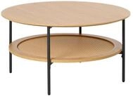 Selsey Couchtisch MOGEST, Runder Couchtisch mit Ablage, Eichenoptik, &Oslash; 80 cm