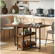 OKWISH Esstisch 133,4x75x80 cm klappbar mit 2 offenen F&auml;chern