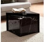 FINEBUY Satztisch Couchtisch Sofatisch MONOBLOC 2er Set Hochglanz Marmor Optik