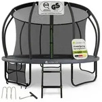 Juskys Gartentrampolin Skybounce, &Oslash; 366 cm, &Oslash; 366 cm, Komplett-Set mit Leiter,