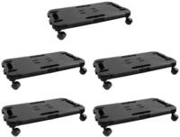 vidaXL Rollwagen Transportroller 5 Stk. Schwarz Polypropylen 200 kg, (5 St)