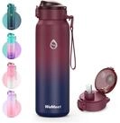 LuxusKollektion Thermoflasche Trinkflasche Edelstahl Strohhalm Abnehmbar Rot...