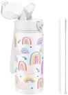LuxusKollektion Trinkflasche Trinkflasche Edelstahl Kinder Strohhalm Wei&szlig;er