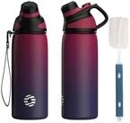 LuxusKollektion Thermoflasche Trinkflasche Edelstahl BPAfrei Magnetverschluss 1L