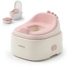 relaxdays Toilettentrainer T&ouml;pfchen 4-in-1 Dino mit Deckel, (2-tlg), Rosa