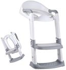 relaxdays Kinder-WC-Sitz Kinder-Toilettensitz mit Leiter (1-St), Grau-Wei&szlig;