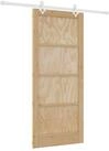 vidaXL Haust&uuml;r Schiebet&uuml;r Nat&uuml;rlich und Wei&szlig; 86 x 198,5 cm (1-St)