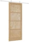 vidaXL Zimmert&uuml;r 86 x 211 cm Schiebet&uuml;r Nat&uuml;rlich und Wei&szlig; 86x211 cm...