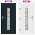 vidaXL Haust&uuml;r 108 x 208 cm Haust&uuml;r Vordert&uuml;r Anthrazit innen wei&szlig; 108x208...