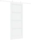vidaXL Zimmert&uuml;r 83 x 202 cm Schiebet&uuml;r Wei&szlig; 83x202 cm Massives Kiefernholz...