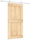 vidaXL Zimmert&uuml;r 100 x 210 cm Schiebet&uuml;r Nat&uuml;rlich und Wei&szlig; 100x210 cm
