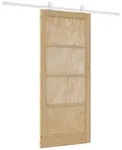 vidaXL Haust&uuml;r Schiebet&uuml;r Nat&uuml;rlich und Wei&szlig; 86 x 198,5 cm (1-St)