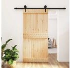 vidaXL Gartenlounge-Set vidaXL Schiebet&uuml;r Nat&uuml;rlich und Schwarz 100 x 210 cm