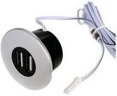 kalb Einbau USB-Hub silbergrau 12V f Smartphone USB-Ladeger&auml;t