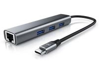 Primewire USB-C Hub mit RJ45 Ethernet, USB 3.2 Gen2 USB-Adapter USB-C zu USB-A,...