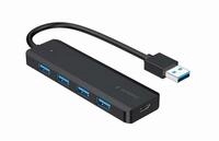 Gembird USB-Verteiler UHB-U3P4P-02 Schnittstellen-Hub USB 3.2 Gen 1 (3.1 Gen 1)