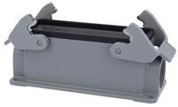 Harting DIN-Stecker Titel:Han 24B Sockelgeh&auml;use niedrig, 2xPG21 seitlicher