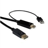 ROLINE HDMI-Kabel UltraHDTV - DisplayPort, ST/ST Audio- & Video-Adapter HDMI...