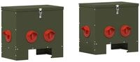 vidaXL Futter- und Wasserspender, H&uuml;hnerf&uuml;tterer 2 pcs Olive Gr&uuml;n 40,5 x 25...