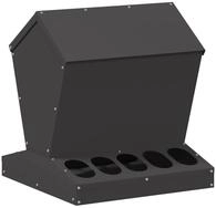 vidaXL Futterspender H&uuml;hnerf&uuml;tterer Schwarz 40 x 40 x 45 cm Kaltgewalzter...