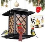 LuxusKollektion Futterhaus Vogelfutterspender Laternen-Stil Schwarz Metall