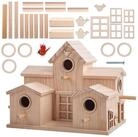 LuxusKollektion Vogelhaus Gartenvogelhaus Kiefer Natur Mehrere Eing&auml;nge