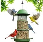 LuxusKollektion Futterhaus Vogelfutterspender Metall Gr&uuml;n Eichh&ouml;rnchensicher